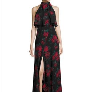 Lovers +Friends Red  black ray maxi dress